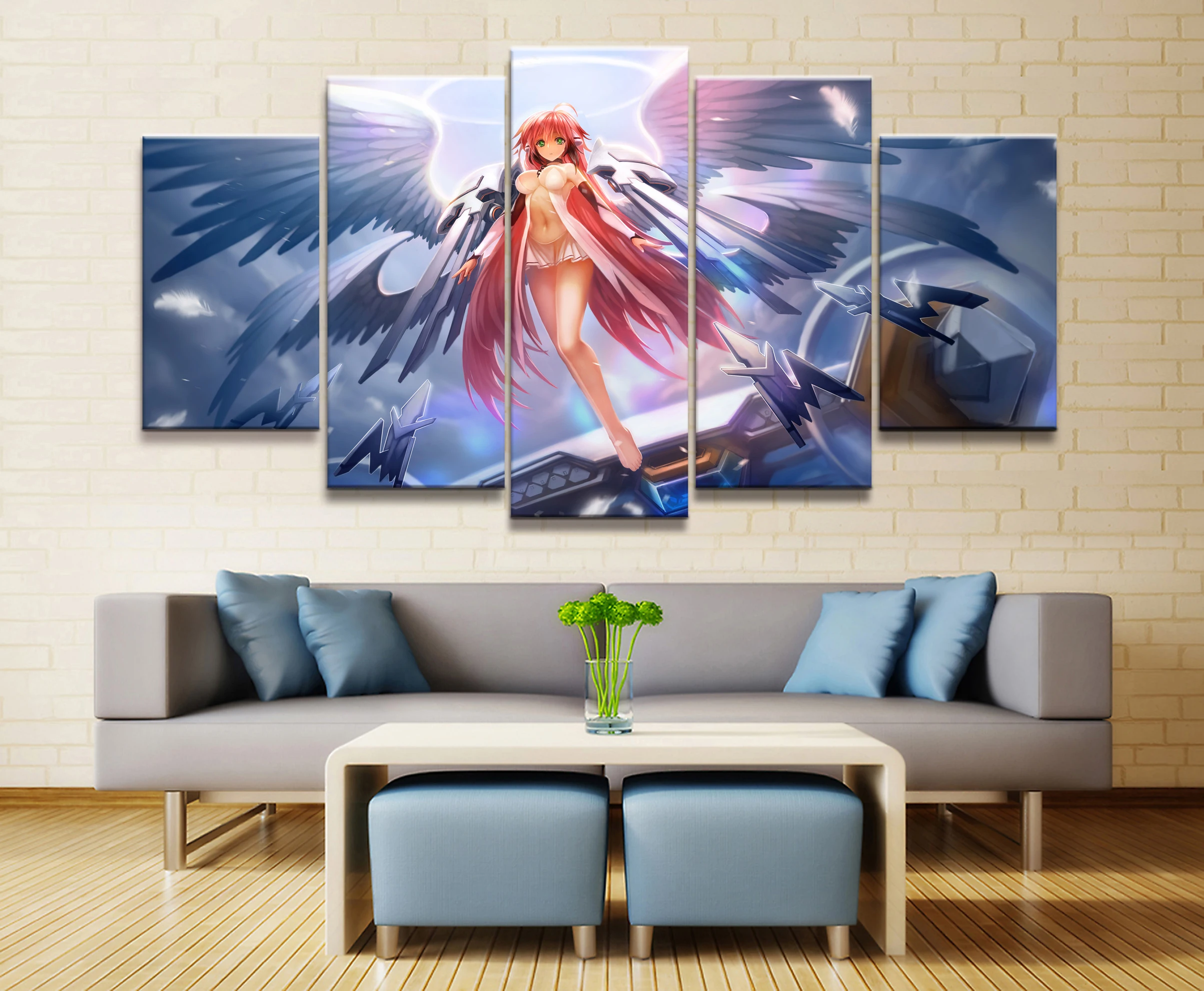 5 панель Sora No Otoshimono Ikaros Icarus анимация холст печатная живопись Гостиная Декор стены картина работает плакат