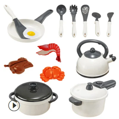 Type A-14 Pcs Набор кухонных горшков, кухонный пластиковый игрушечный светильник для ролевых игр, детский кухонный подарок для приготовления пищи, детские игрушки, индукционная плита - Цвет: Type A-14 Pcs