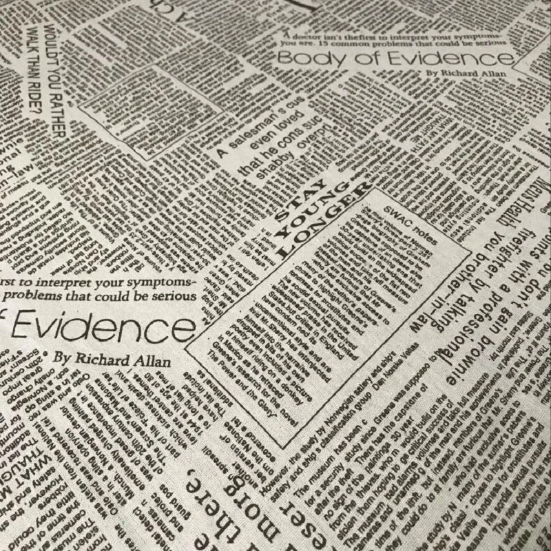 Ткань для шитья из хлопка и льна с принтом газет тканая ручная работа стеганая