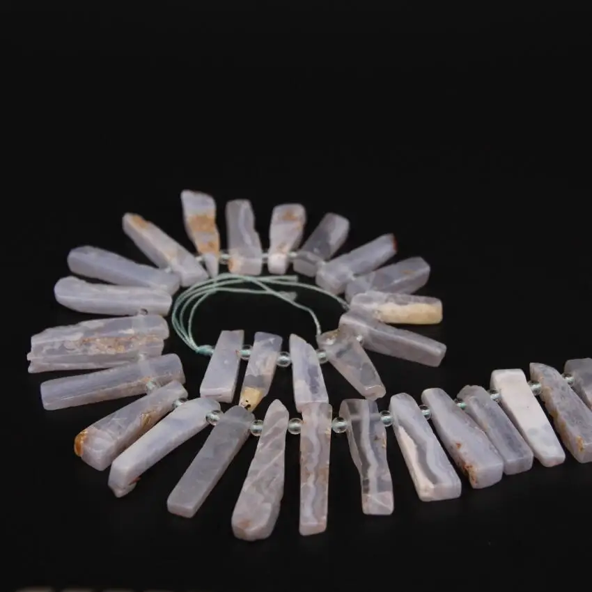 Бусины Из Натурального фиолетового халцедона с отверстиями 15 5 дюйма | Украшения