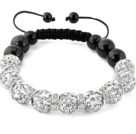 High Quality 10mm white black multicolor Micro Pave Disco bead Bracelet jewelry crystal j535 | Украшения и аксессуары