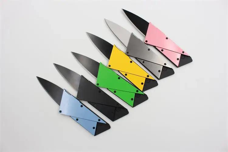 1 ШТ. 6 Цвет Карманный Нож Эфес Добавить Слой Стального листа Мини Бумажник