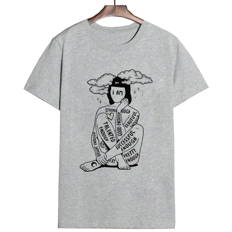 2370-gray Camisetas Verano Mujer; коллекция года; модная футболка в стиле Харадзюку; футболка с надписью «Fight Like A Girl»; модная Эстетическая футболка для отдыха; Топ - Цвет: 2370-gray