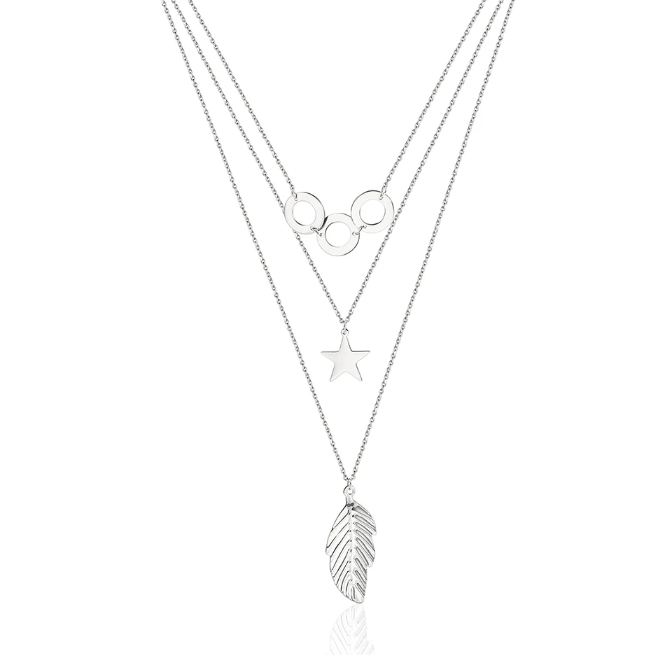 RIR уникальное трехслойное многослойное ожерелье для женщин Bijoux Femme колье массивное ожерелье с подвеской Длинная цепочка ожерелье s