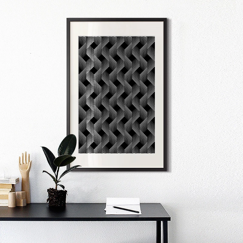 

Gohipang Modern Black And White Vertigo Abstract Point Canvas Art Painting Print Poster Picture Wall Bedroom Home Decoration