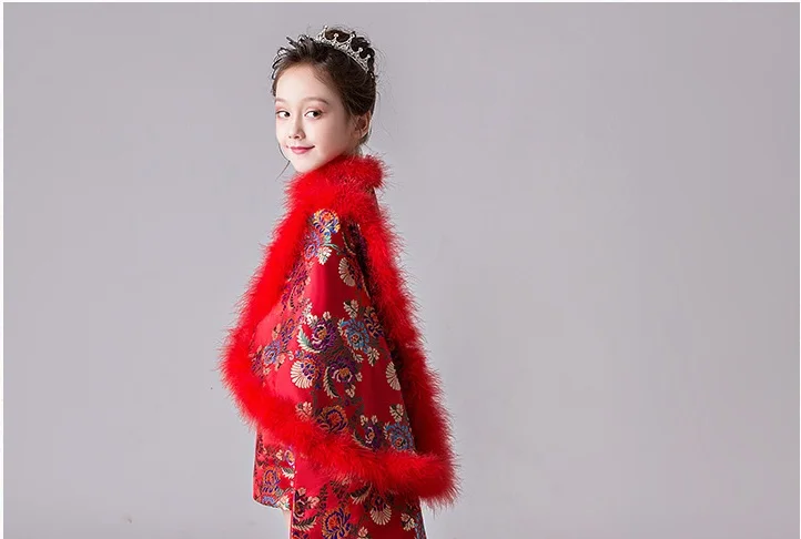 Платье принцессы cheongsam для девочек платье в китайском стиле детский костюм Тан