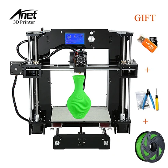 Anet A3S A6 A2 A8 FDM настольный 3d Принтер Комплекты Reprap i3 DIY ЖК-экран 3d Принтер Комплект с 8 Гб sd-картой большой размер печати - Цвет: A6 Add 1KGFilament