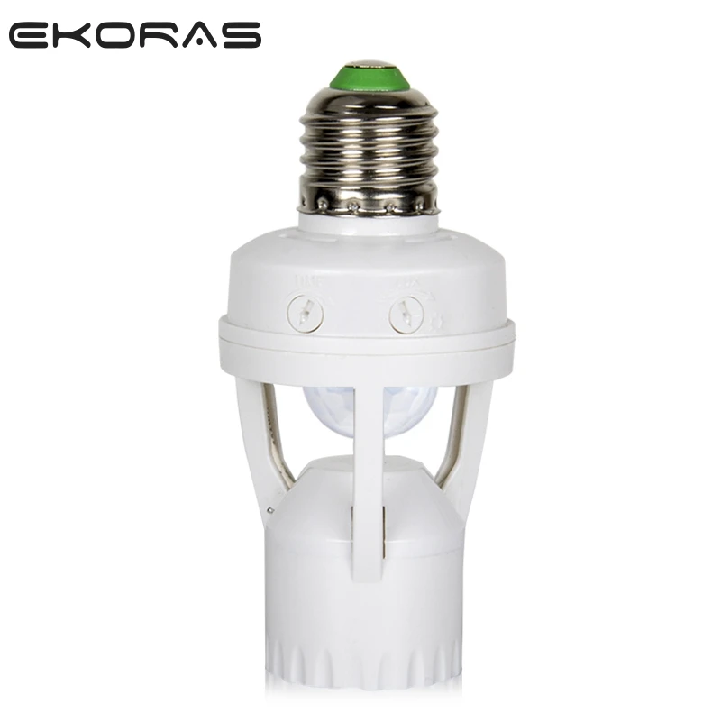 AC 110-220V 360 Degrees PIR Induction Motion Sensor IR infrared Human E27 Plug Socket Switch Base LED Bulb Lamp Holder | Лампы и