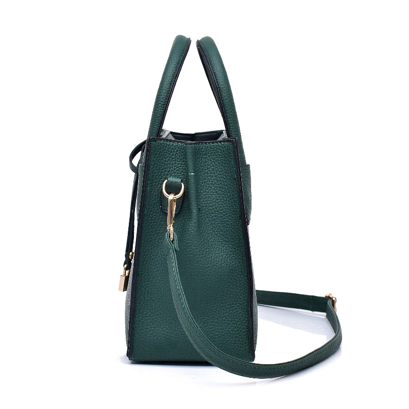 Модные кожаные сумки с узором Личи женские повседневные сумки-тоут замком и