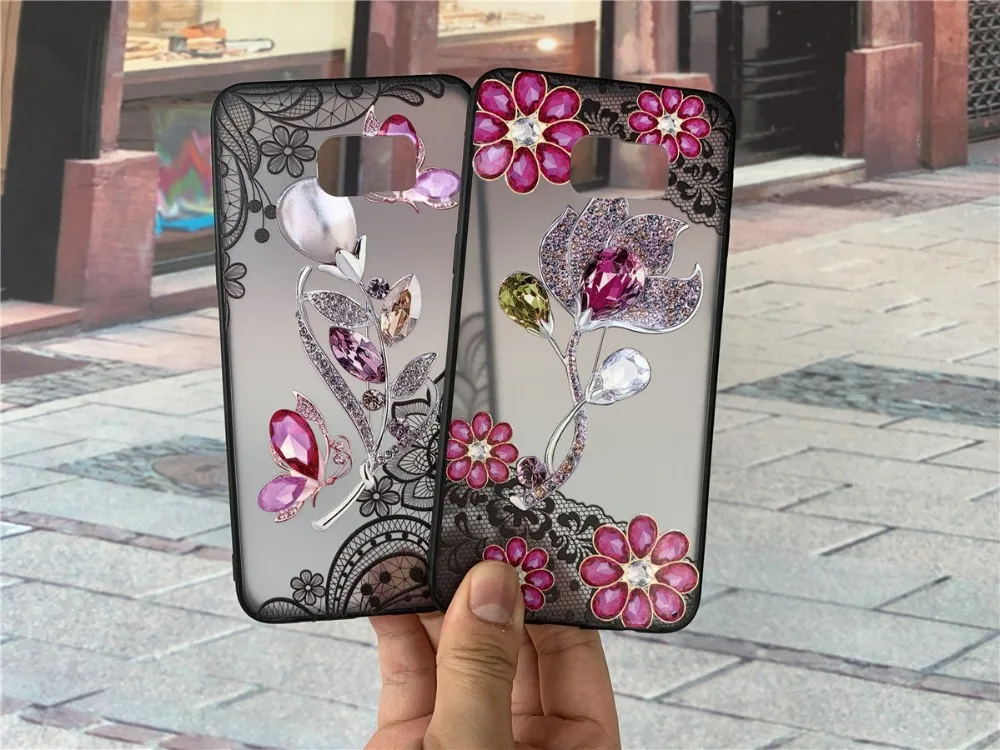 For Samsung Galaxy S6 Edge Plus Case TPU Color Lace Flower Drill Back Cover | Мобильные телефоны и аксессуары