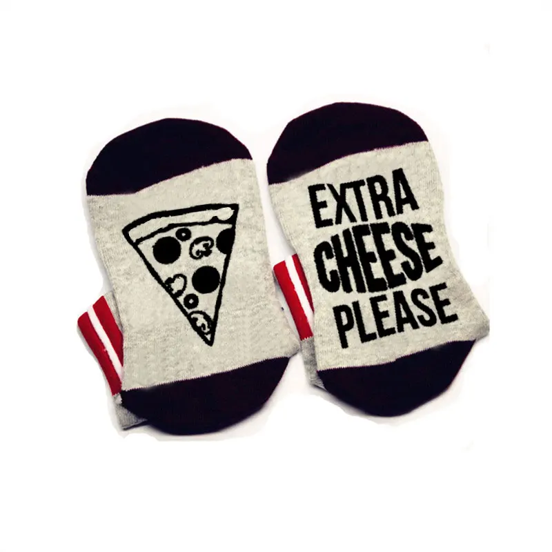 Extra cheese please pizza word on socks lover удобные хлопковые носки унисекс для мужчин и женщин |