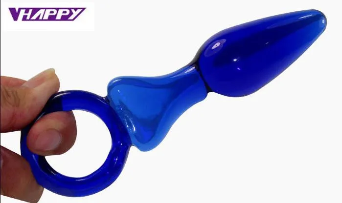 Новый Синий стекловидный Анальная пробка фаллоимитатор G-Spot анус вагинальная