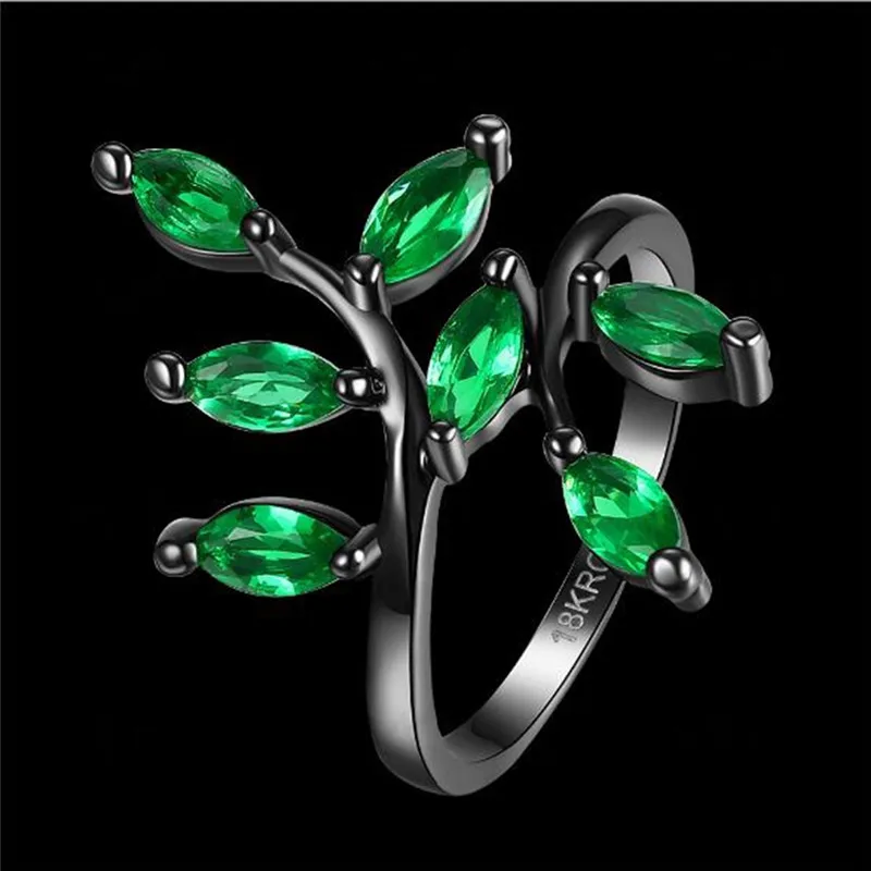 Женское кольцо стразы с кристаллами зеленого и синего цвета | Украшения