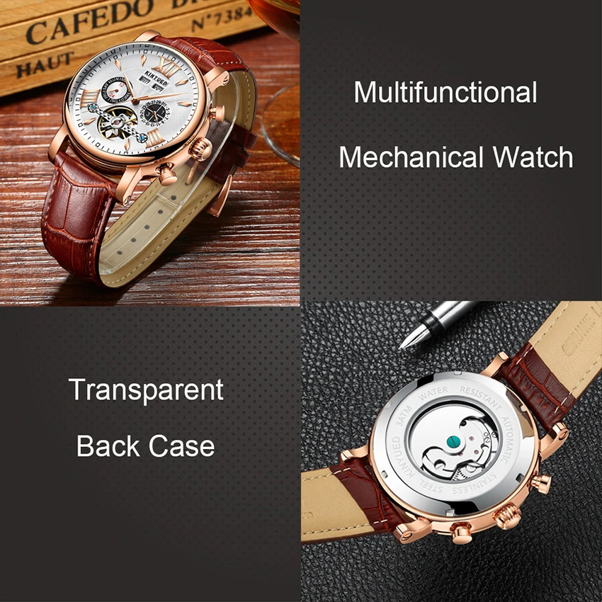 Часы KINYUED мужские с вечным календарем|wristwatch brand|wristwatch menswristwatch mens automatic |