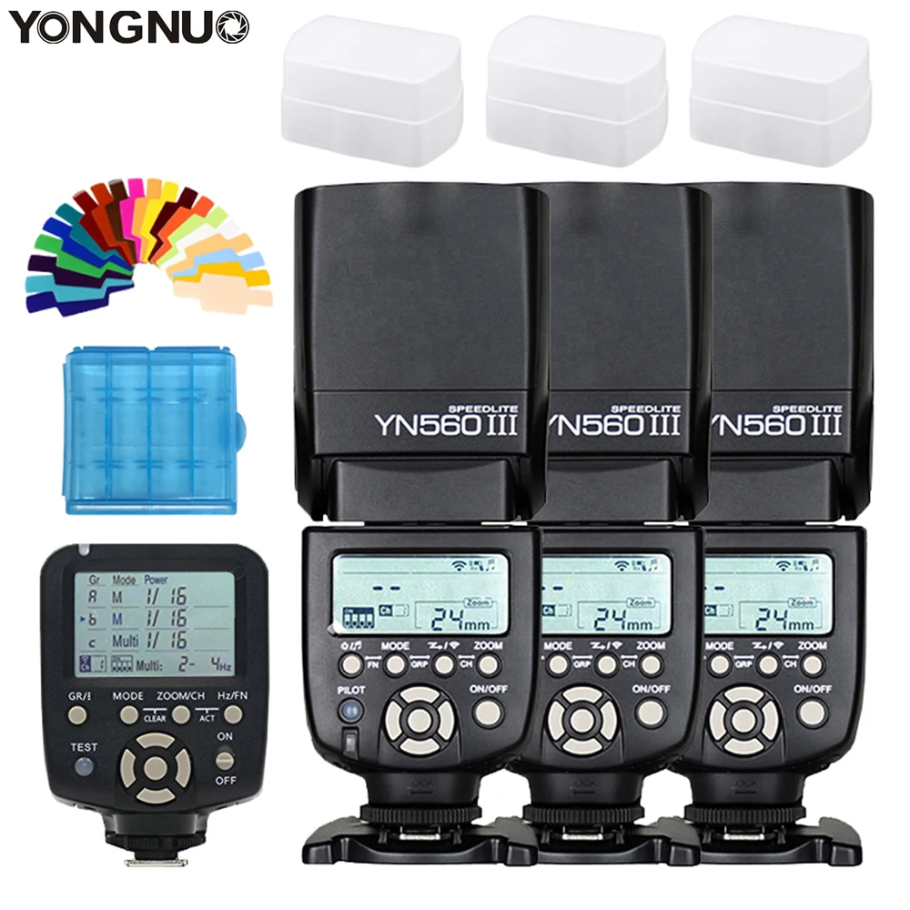 Фотовспышка YONGNUO YN560 III YN560III YN-560III Вспышка Speedlite вспышка x3 + YN560-III контроллер для Canon