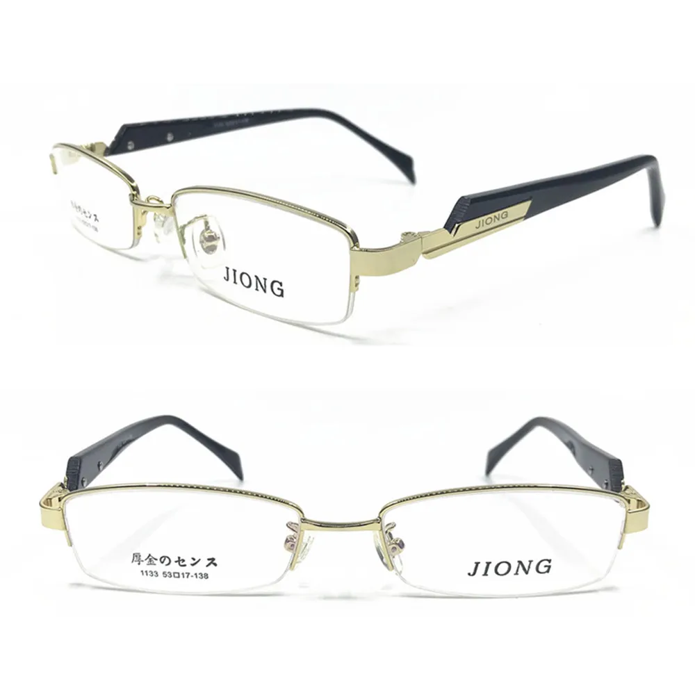 Модные Полуободковые оправы для очков мужчин и женщин очки из ацетата металла Rx