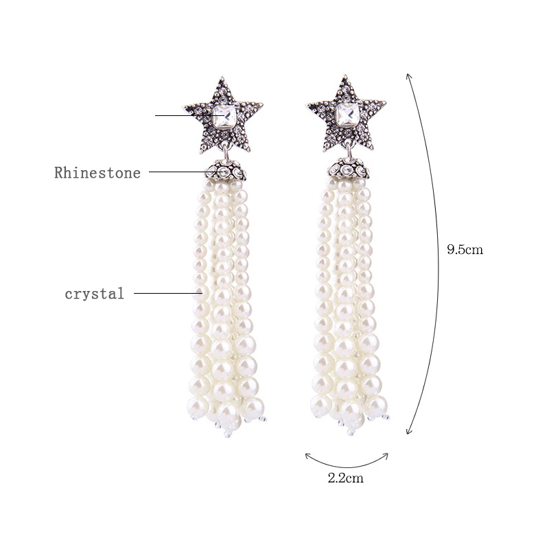 PINKSEE Luxury Simulated Pearl Earrings Long Tassel For Women Wedding Jewelry Party Bijoux Fine Gift | Украшения и аксессуары