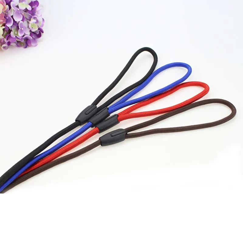 140cm Length 0.6/0.8/1.0cm Diameter Nylon Dog Leash Rolled Round Strong Slip Dog Lead Collar Pet Training Rope Correa Perro 10E