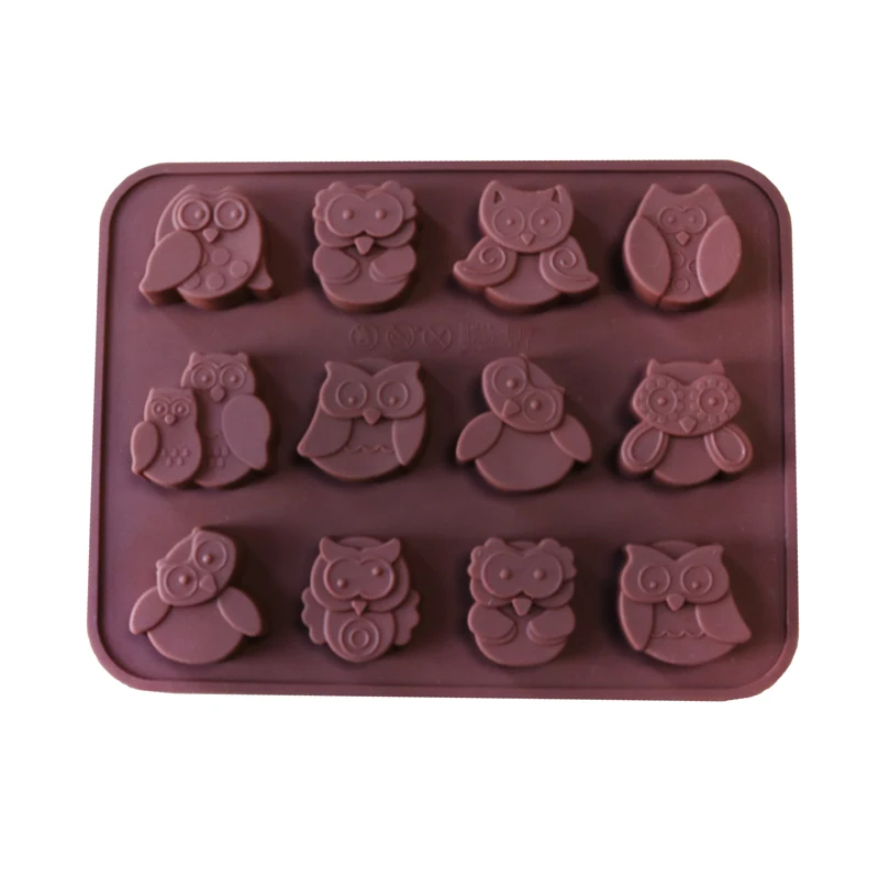 Новые силиконовые формы с 12 отверстиями в форме совы для пищевых продуктов