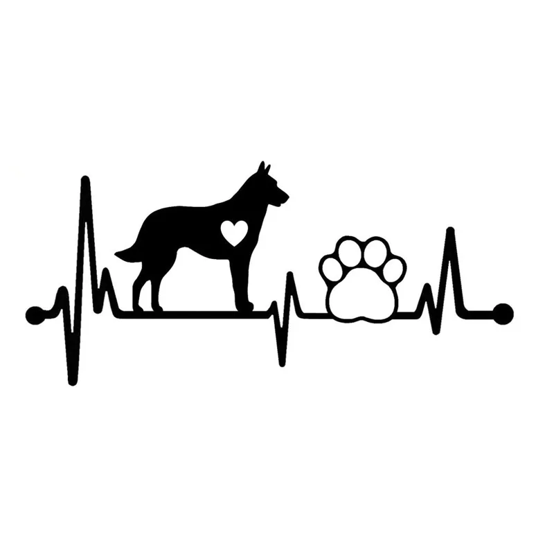 15.1*6.9CM Belgian Malinois Paw Vinyl Cartoon Decal for Car Sticker Side Emblem for Toyota Crown Chevrolet Axeo Haval Buick Kia
