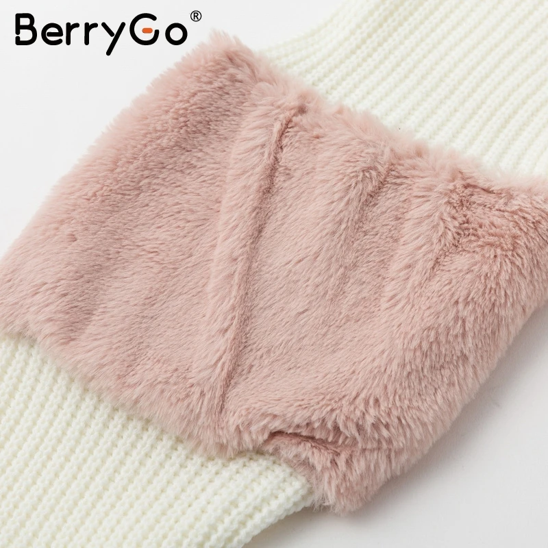 Женское трикотажное платье BerryGo свитер с о вырезом и длинным рукавом|Женские