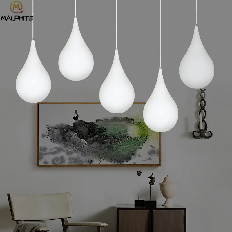 Nordic светодиодный PE подвеска капелька Lights освещение для гостиной спальни цветной