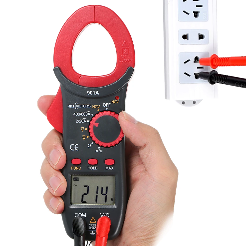 Цифровой мультитестер RICHMETERS RM901A измеритель зажима 4000 отсчетов автоматический