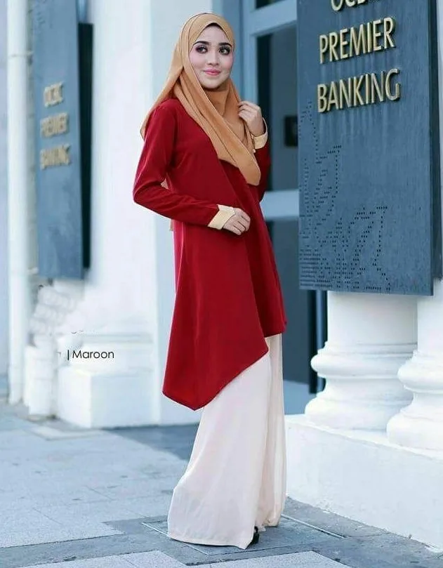 Блузка женская Свободная с длинным рукавом и круглым вырезом|long sleeve muslim blouse|muslim