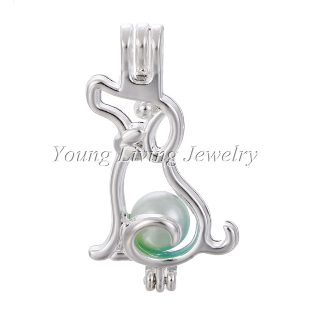 5 шт. яркий серебряный кулон медальон с изображением собаки русалки и жемчуга для