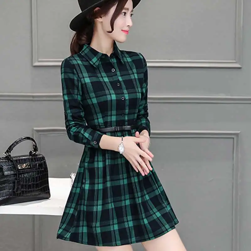 2018 осень-зима Новая мода синий сетки платье женщины с лацканами ретро талии