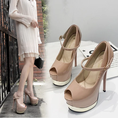 Odinokov Top Quality 17cm high Pumps Shoes Women High Heels Sexy Party Wedding Bride Shoes Woman Platform Heels Luxury Heels