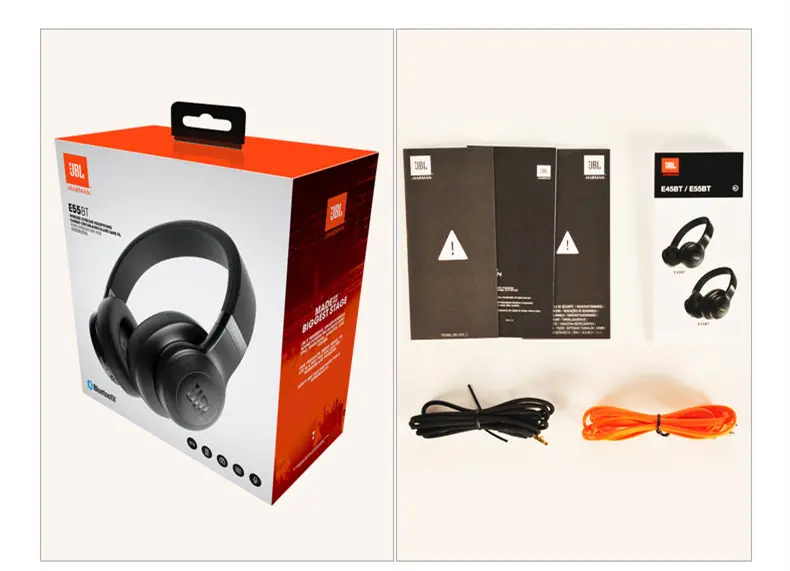 JBL E55BT Bluetooth беспроводные наушники портативная складная гарнитура над ухом Стерео HIFI музыка с микрофоном и 3,5 мм разъем, гарнитура
