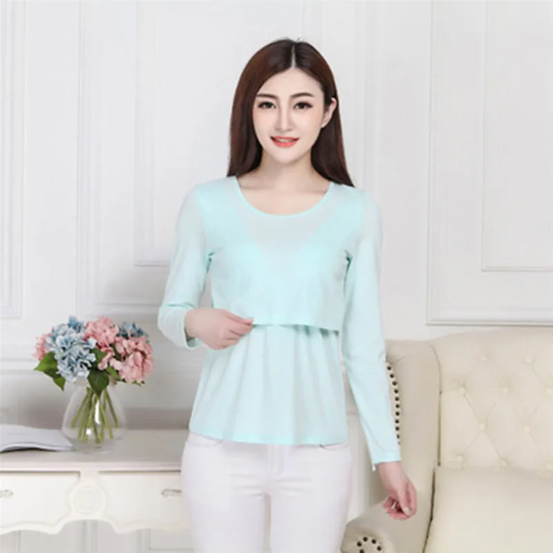 

Maternity Tee nursing Tee Breast Feeding Long Sleeve Clothes For Pregnant Women Feeding Clothing Breastfeeding Gravida Lactation