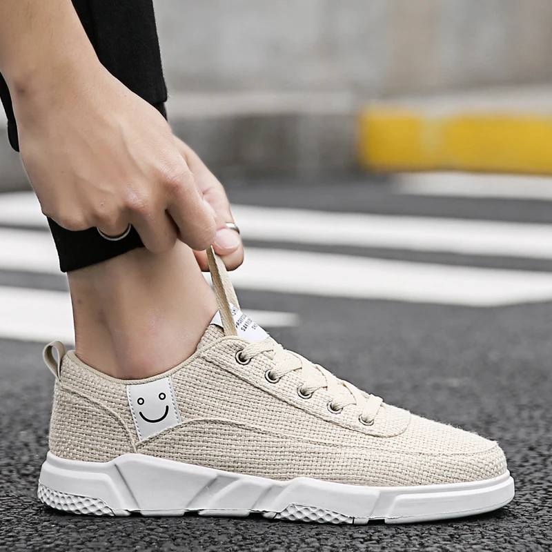 Осенняя мужская обувь для скейтбординга Льняная повседневная мягкая удобная