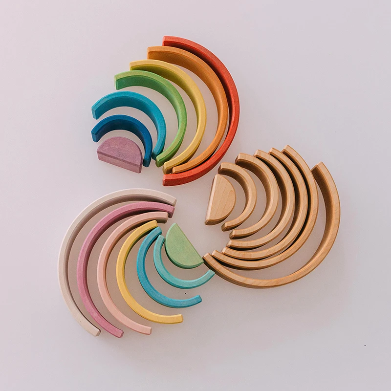 

Mini Rainbow Blocks Toys for Girls and Boys Aged 3-6 years wooden