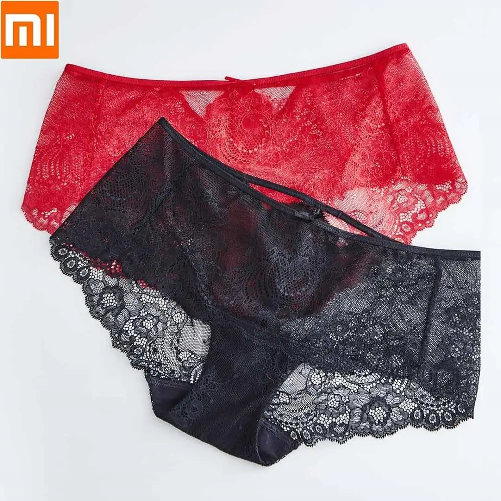 Сексуальные женские кружевные трусы Xiaomi Instant me со средней талией трусики удобное