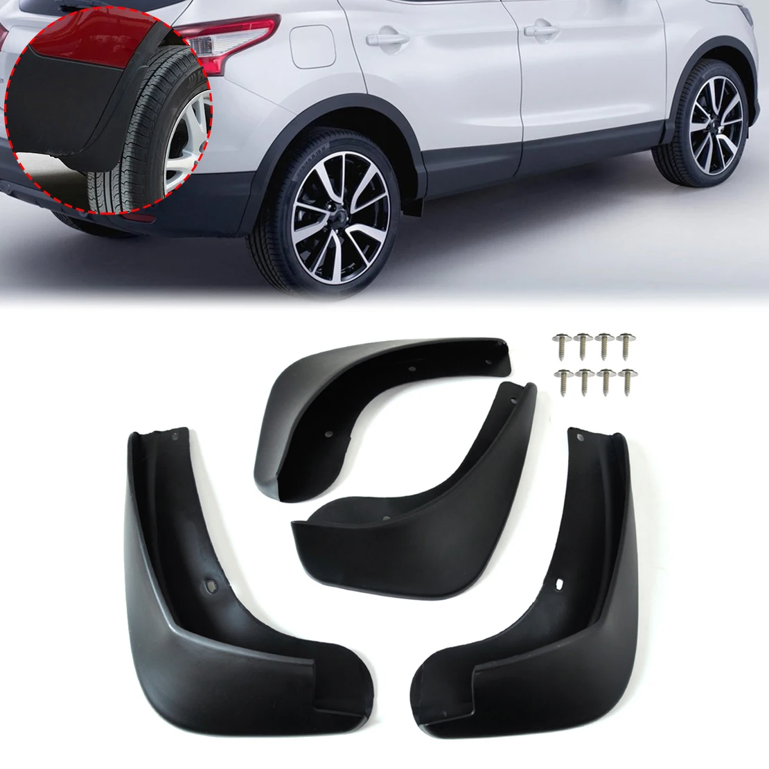 DWCX 4 шт. брызговики крылья для Nissan Qashqai/Qashqai+ 2 2007 2008 2009 2010 2011 2012 2013