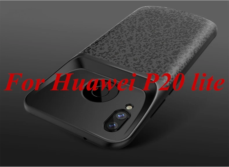 P20 lite black Чехол для аккумулятора huawei P20 lite, 4700 мА/ч, Внешнее зарядное устройство, запасная крышка, внешний аккумулятор для huawei nova 3e, чехол для аккумулятора - Цвет: P20 lite black