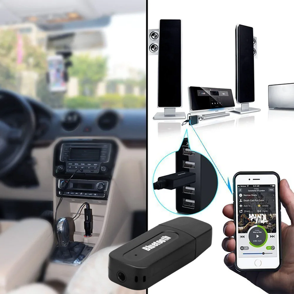 Rovtop портативный AUX беспроводной USB Bluetooth музыкальный MP3 аудио приемник адаптер 3 5