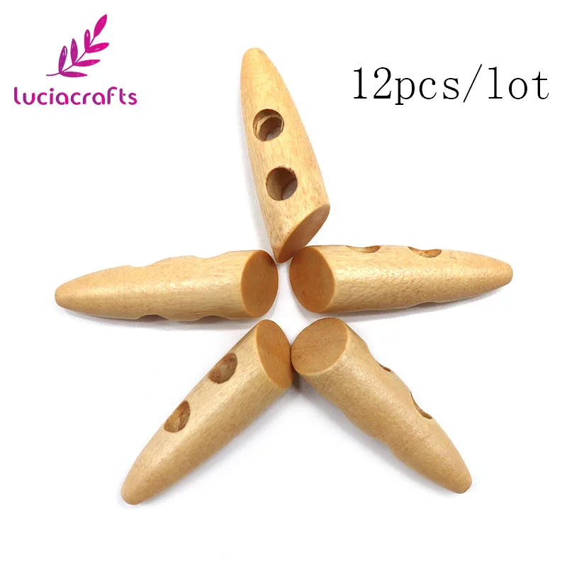 Color 4 12pcs Lucia crafts 6 шт/12 шт 46 мм 2-деревянная кнопка с отверстиями натуральный DIY шитье скрапбукинг одежда аксессуары E0108 - Цвет: Color 4 12pcs