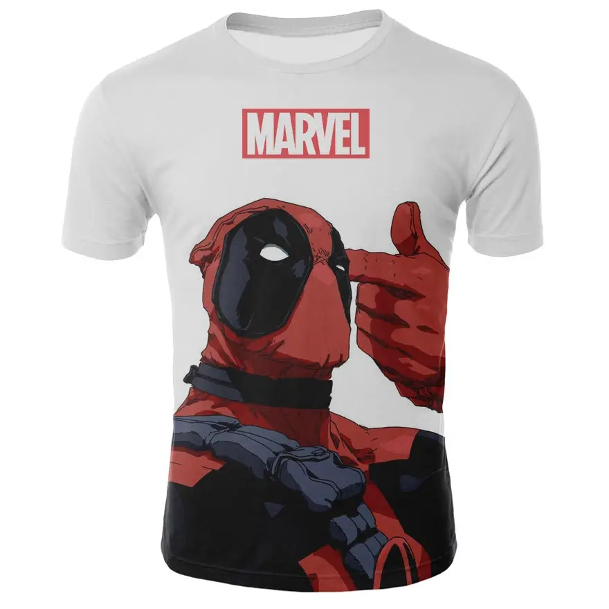 Мужская футболка с 3D принтом Deadpool крутая модная летняя 2019|Мужские футболки| |