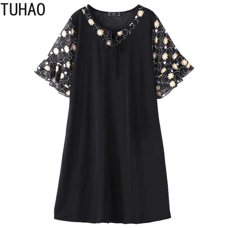 Женское офисное платье TUHAO черные элегантные вечерние платья 10XL 8XL с оборками на