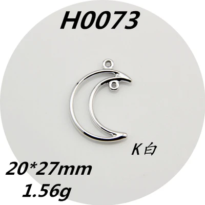 

New Arrival 100PCs Hollow Out Alloy Charms Trendy Silver Gold Tone Metal Traingle Moon Shape Simplify Necklace Pendant Craft