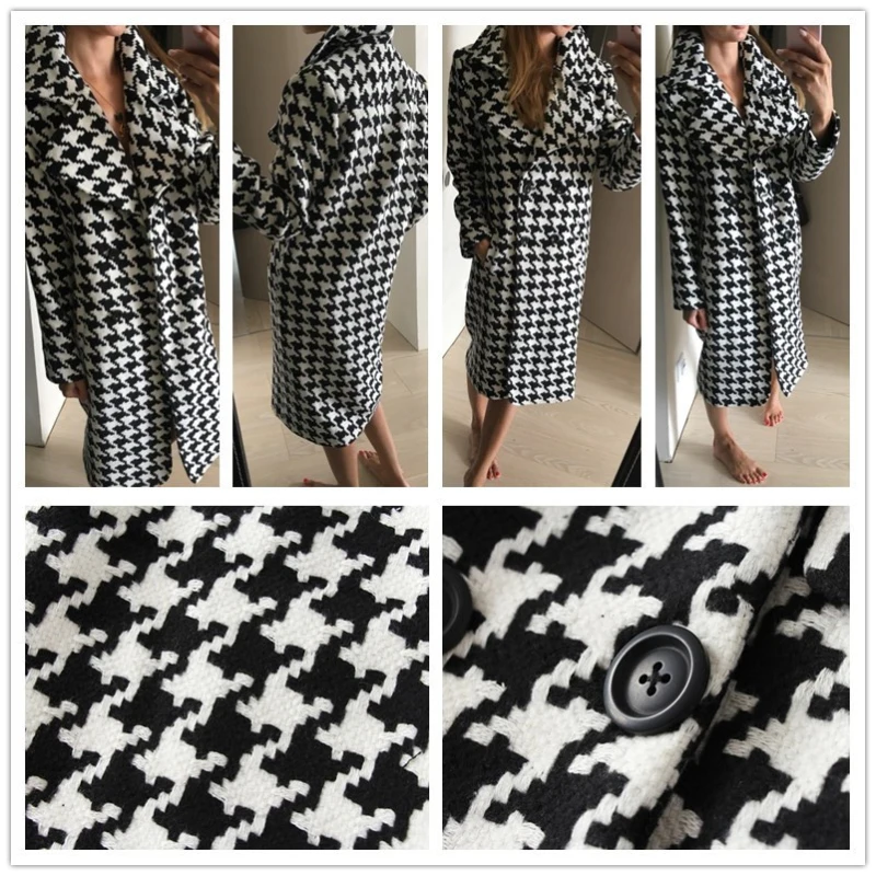 2018 новый осенний Женский Тренч с гусиными лапами ветровка для женщин