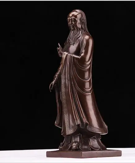 12&quot China Taoism Bronze Copper Ancient Famous Thinker Laozi Lao-tzu Statue Sculpture | Дом и сад