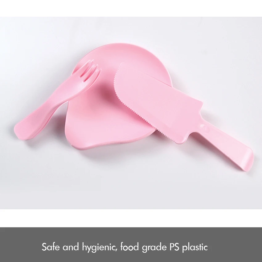 1 комплект Столовые приборы для торта Пластик одноразового поддона Ножи и вилка