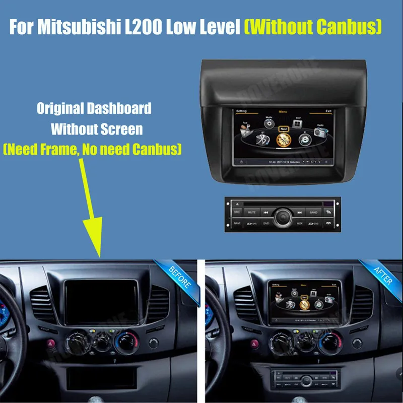 Without Canbus Android 8,0 для Mitsubishi Triton L200 Pajero Sport 2011 2012 2013 Автомагнитола Стерео DVD gps СБ Navi навигация головное устройство - Цвет: Without Canbus