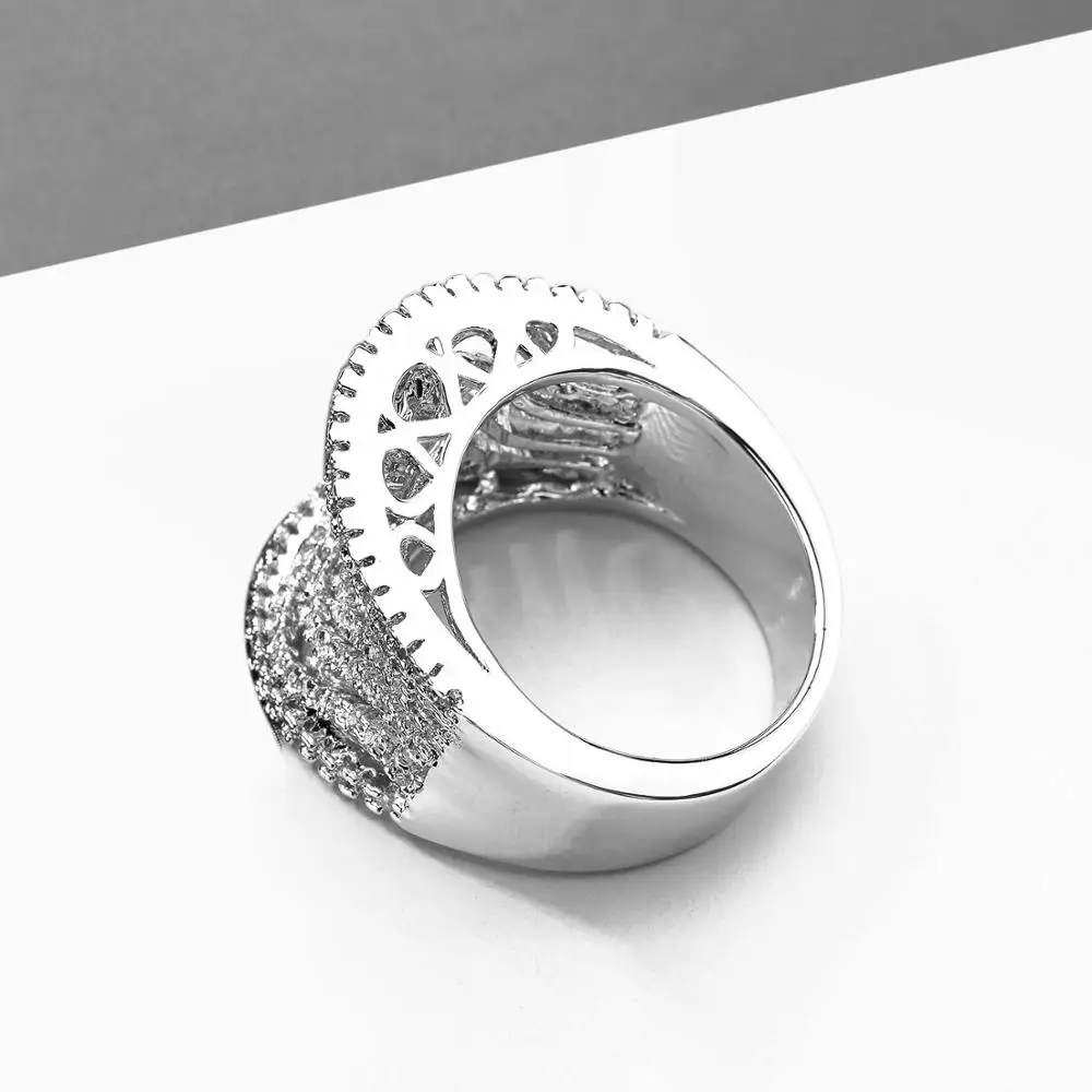 Модное женское кольцо с кубическим цирконием большие кольца очаровательные