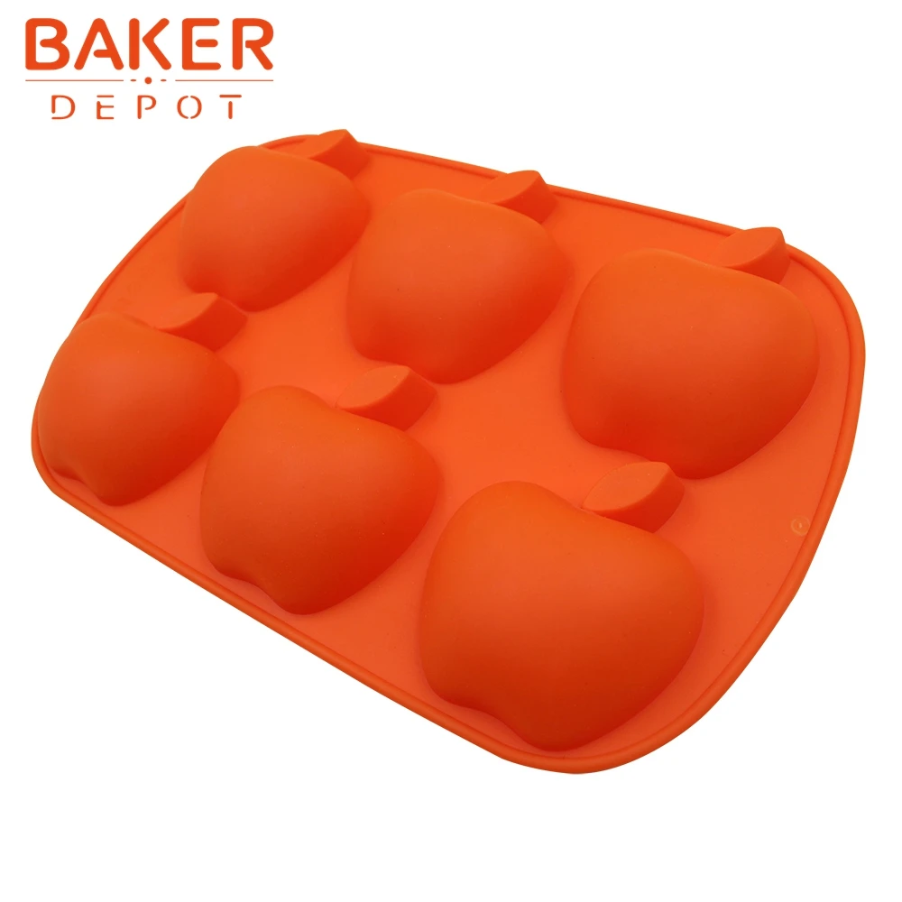 BAKER DEPOT 6 полости силиконовые инструменты для выпечки кухонная посуда в форме яблока мыло ручной работы форма для торта Форма для шоколада CDSM-487