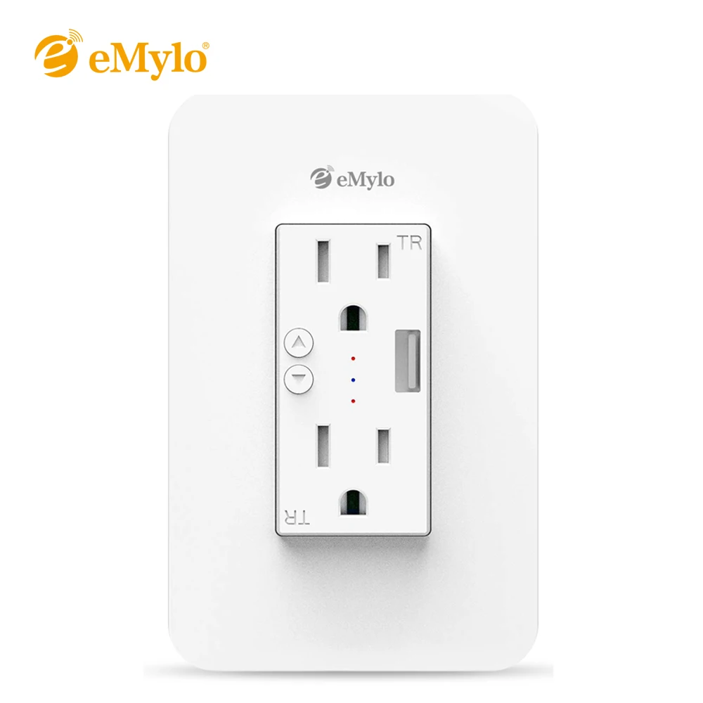 

eMylo Wifi Smart Wall Outlet Socket Plate Timer Switch,Voice Control,Surge Protector Work With Alexa Echo/Google Assistant/IFTTT